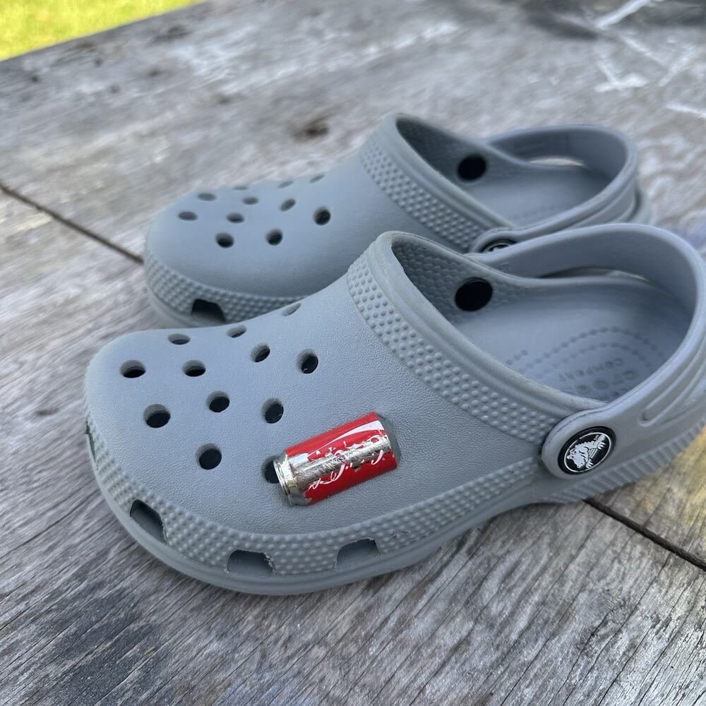Crocs Kids Toddler C 12 Unisex Gray Clogs Shoes convertible comfort waterproof
